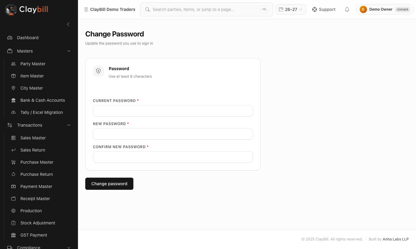 Change Password