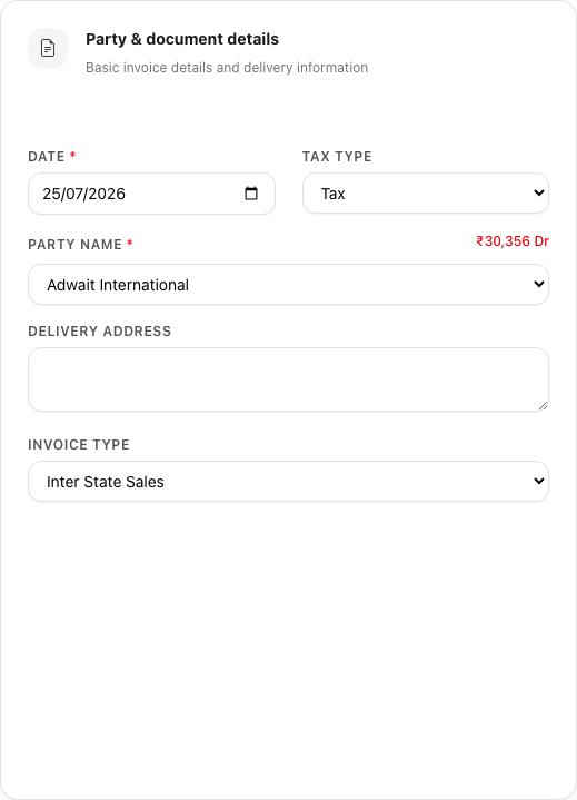 Party & document details