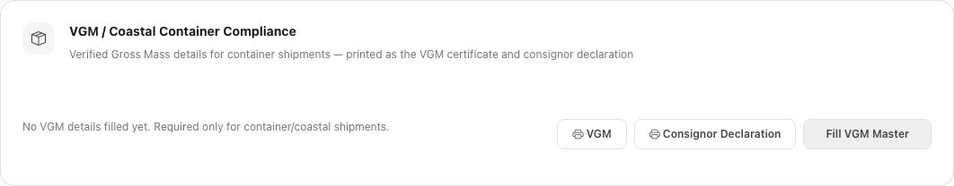 VGM / Coastal Container Compliance block